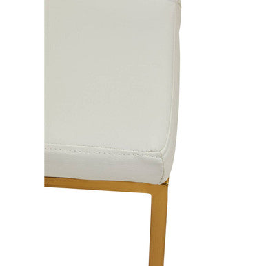 Baina White And Gold Finish Bar Chair