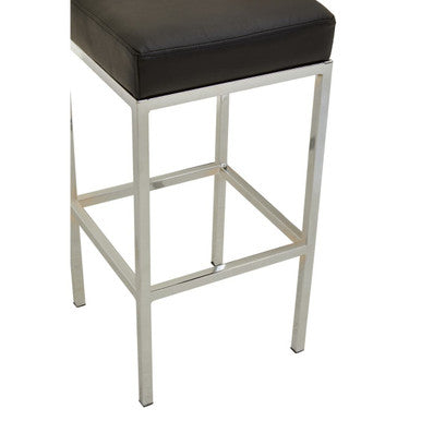 Baina Black And Chrome Finish Bar Stool