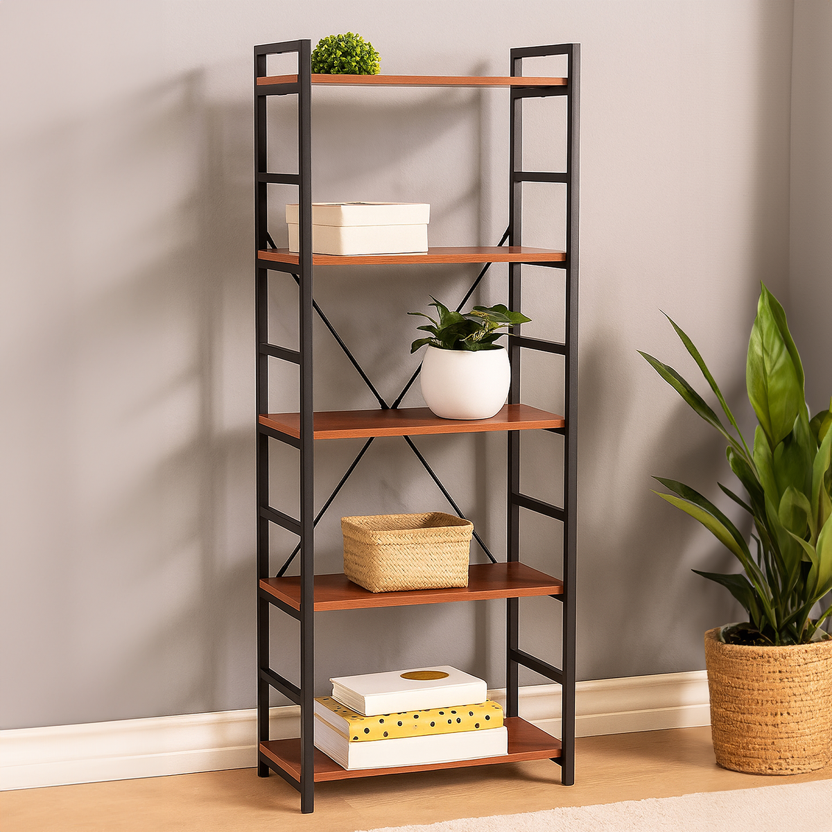 Laxton 5 Tier Red Pomelo Shelf Unit