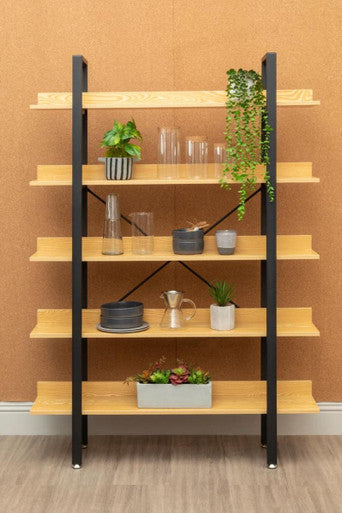 Laxton 5 Tier Light Oak Effect Shelving Unit