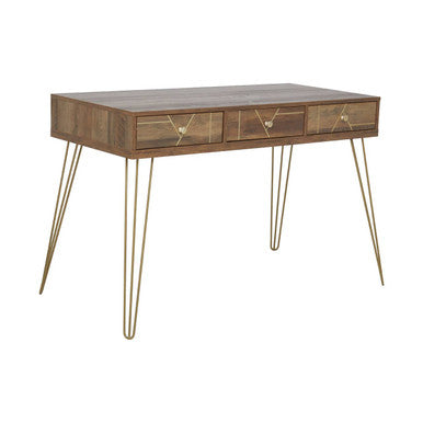 Flori Wood Effect 3 Drawer Desk