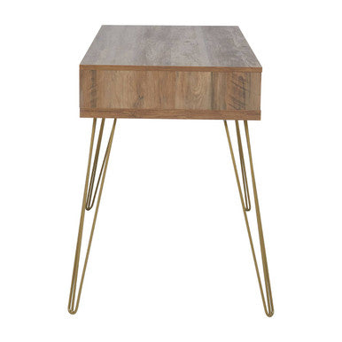 Flori Wood Effect 3 Drawer Desk