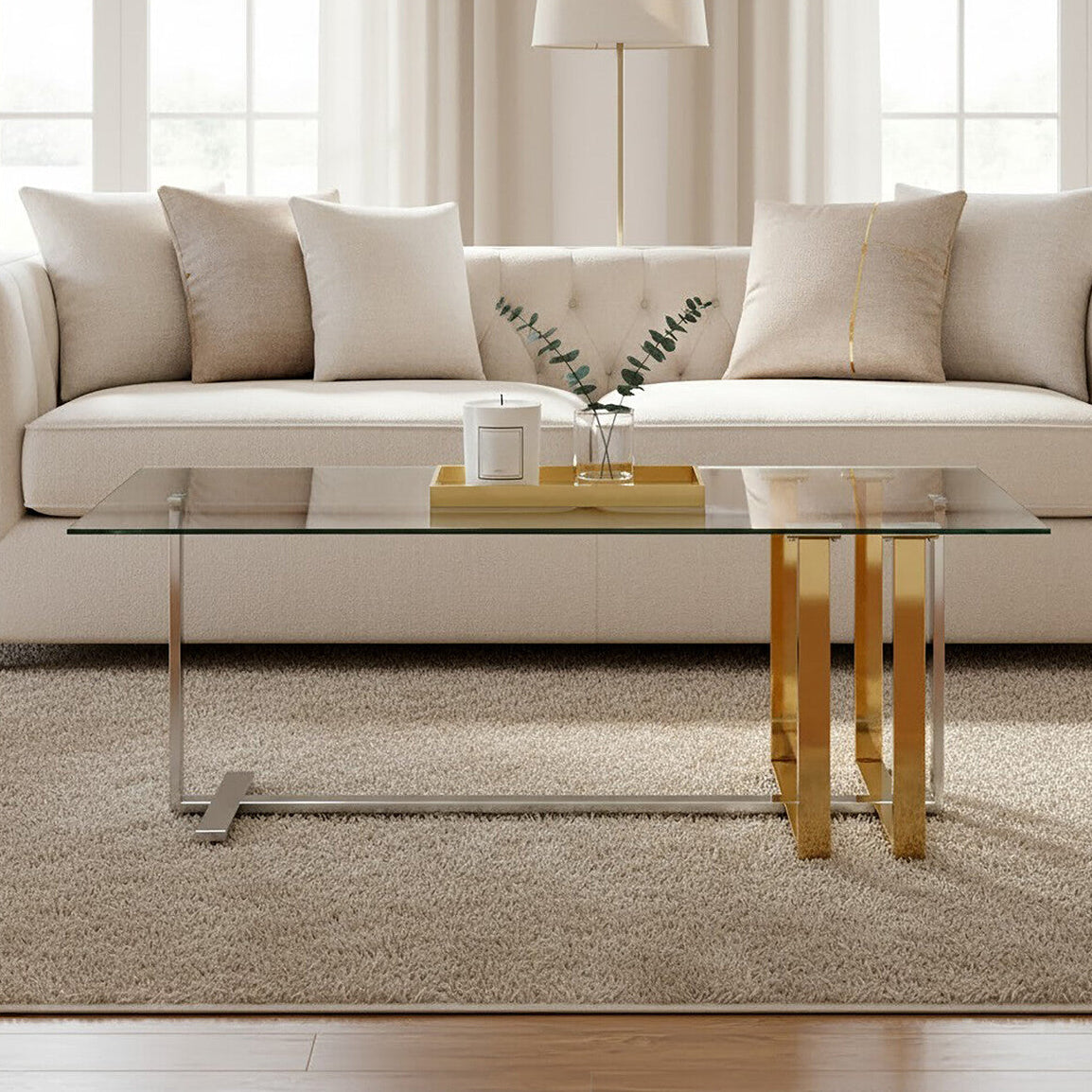 Alvea Silver and Gold Coffee Table