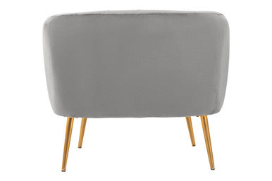 Larissa Grey Velvet Channel Tufted Chair