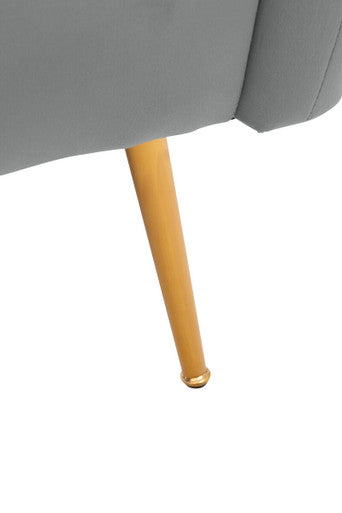 Larissa Grey Velvet Channel Tufted Chair