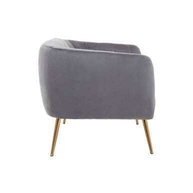 2 Seater Grey Velvet Sofa, Larissa