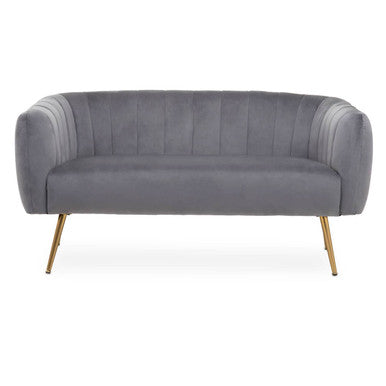 2 Seater Grey Velvet Sofa, Larissa