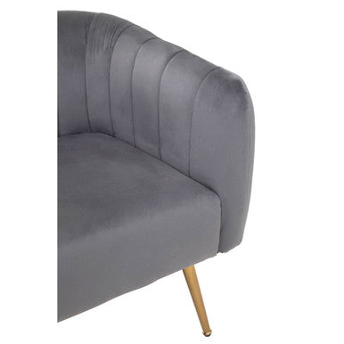 2 Seater Grey Velvet Sofa, Larissa