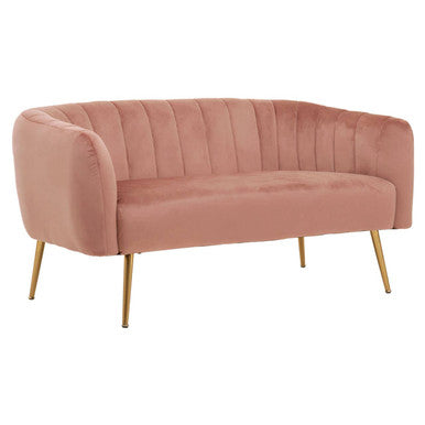 2 Seater Pink Velvet Sofa, Larissa