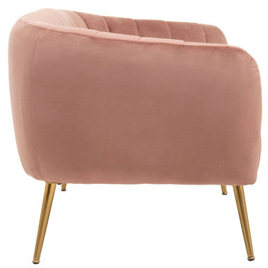 2 Seater Pink Velvet Sofa, Larissa