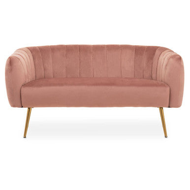 2 Seater Pink Velvet Sofa, Larissa