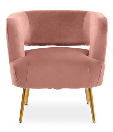 Larissa Pink Velvet Curved Chair