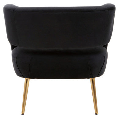 Larissa Black Velvet Curved Accent Chair