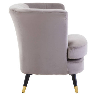 Loretta Mink Velvet Curved Accent Chair