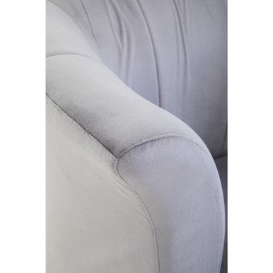 Loretta Grey Velvet Curved Accent Chair