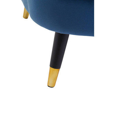 Loretta Midnight Blue Velvet Curved Accent Chair