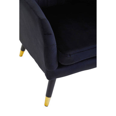 Loretta Black Velvet Accent Chair