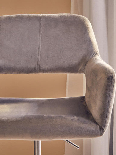 Brent Grey Velvet And Chrome Base Home Office Chair