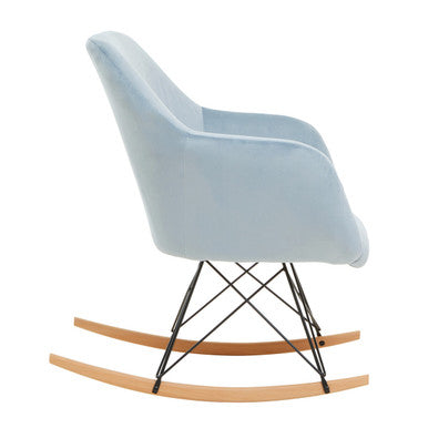 Stockholm Blue Velvet Rocking Chair