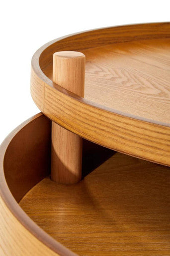 Viborg Revolving Top Side Table with Storage