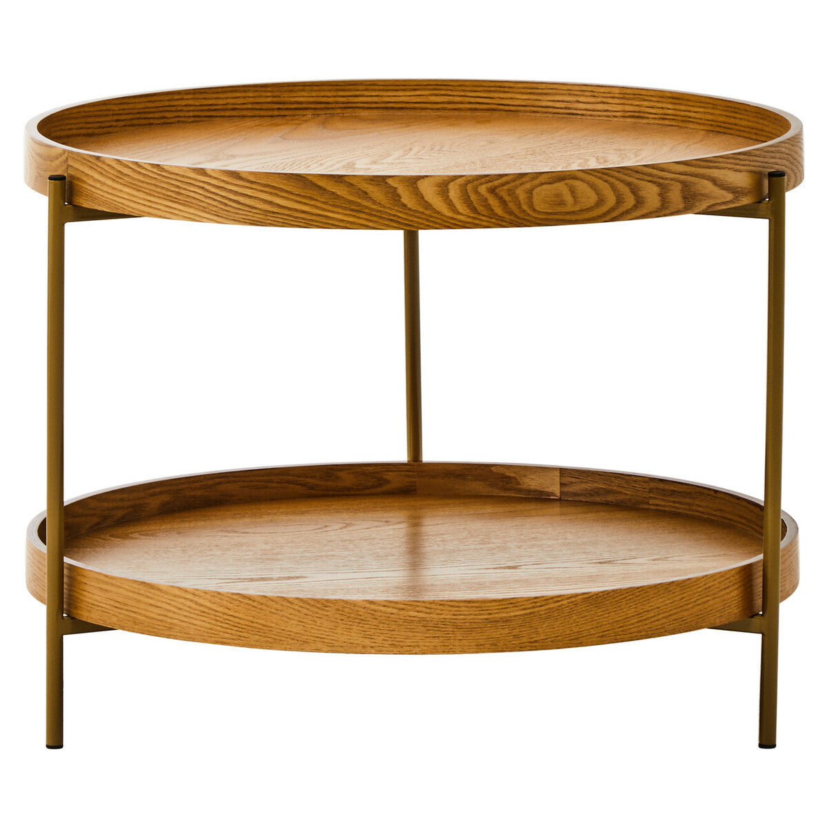Viborg Natural Wood Veneer 2 Tier Side Table