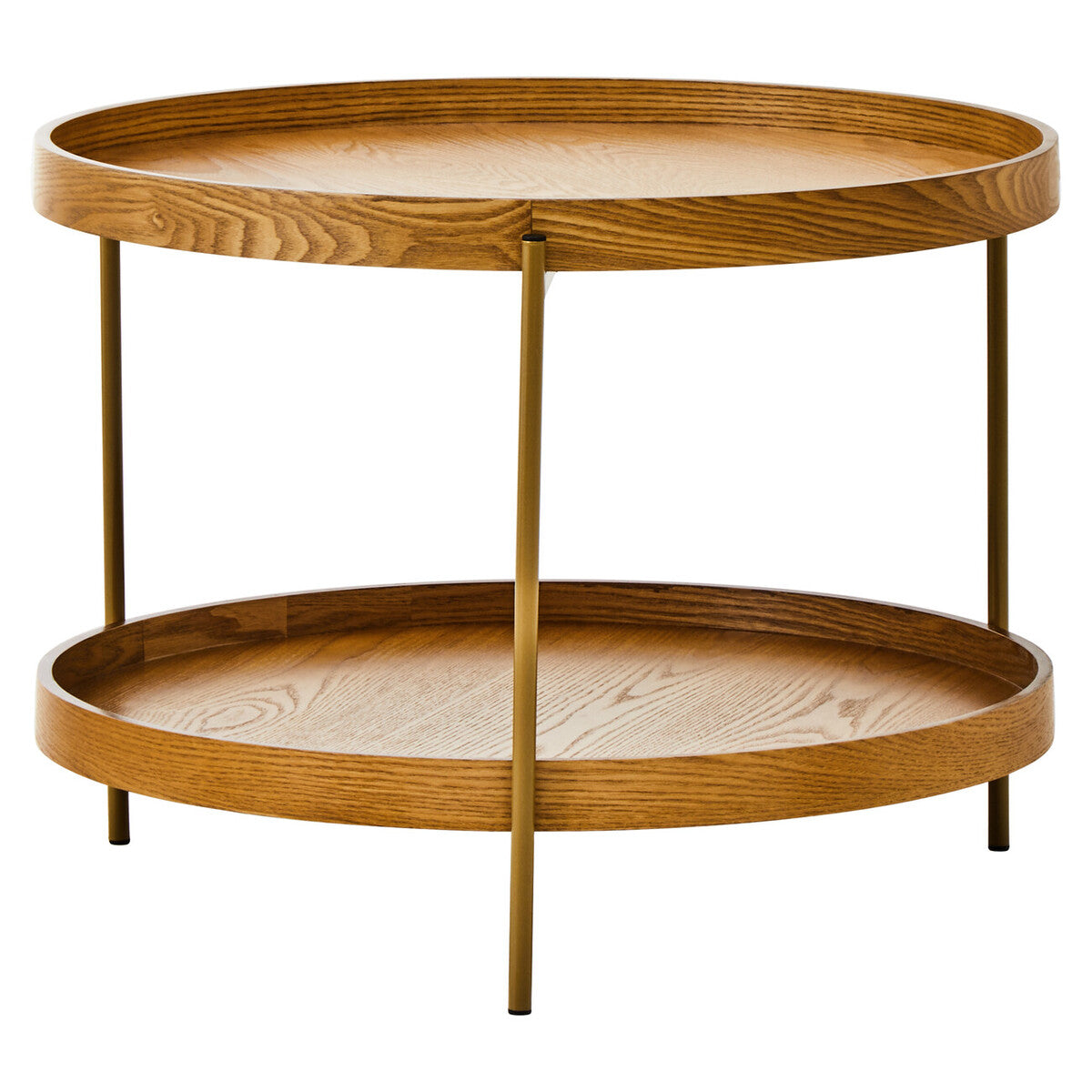 Viborg Natural Wood Veneer 2 Tier Side Table