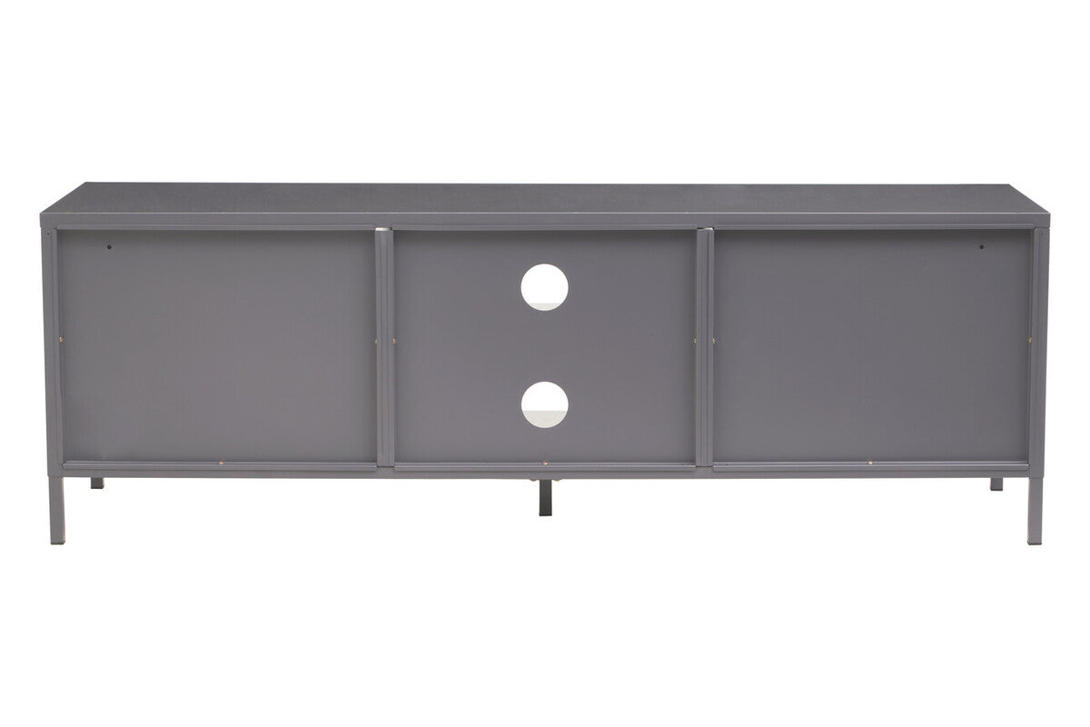 Acier Two Door Grey Metal Media Unit