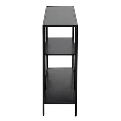 Acero Black Metal Shelf Console Table