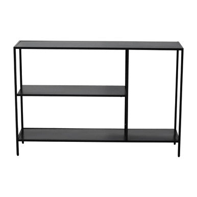 Acero Black Finish Metal Console Table with Shelf