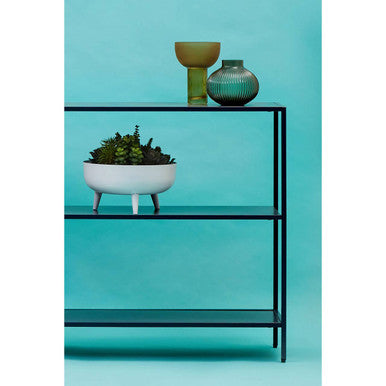 Acero Black Metal Shelf Console Table