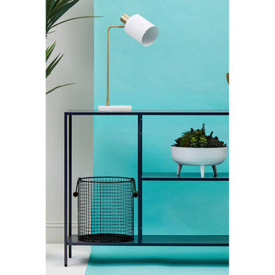 Acero Black Metal Shelf Console Table