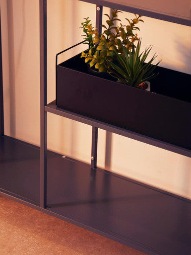 Grey Metal Console Table with Rectangular Top and Two-Tier Open Shelf Storage, Acero