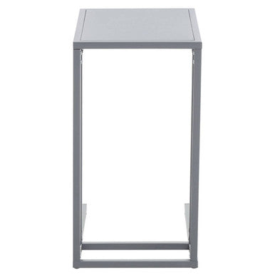 Grey Powder Coated Metal Side Table with C-Shaped Design, Acero | Acero