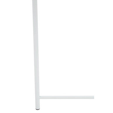 White Powder Coated Metal Round Side Table with Intersecting Cross Base, Acero