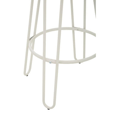 District White Finish Metal Frame Bar Stool
