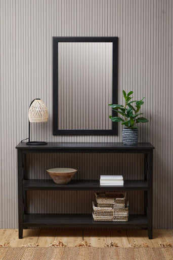 Heritage Three Shelf Large Black Bookcase