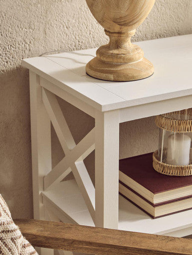 Heritage Three Shelf Large White Bookcase
