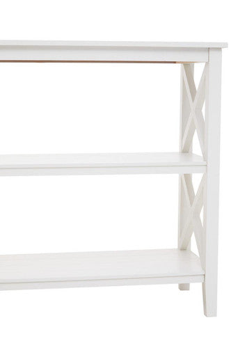 Heritage Three Shelf Large White Bookcase