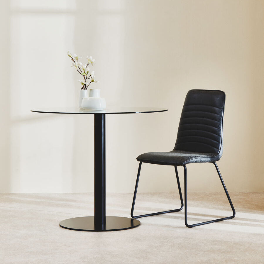 New Foundry Black Leather Effect Chair