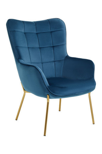 Stockholm Blue Velvet Tufted Chair