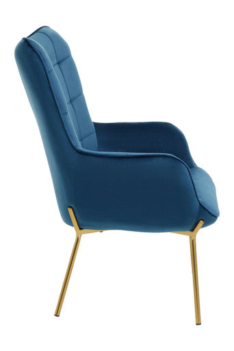 Stockholm Blue Velvet Tufted Chair