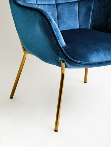 Stockholm Blue Velvet Tufted Chair