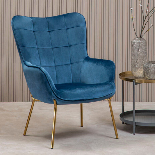 Stockholm Blue Velvet Tufted Chair