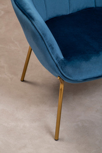 Stockholm Blue Velvet Tufted Chair