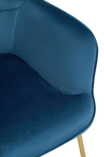 Stockholm Blue Velvet Tufted Chair