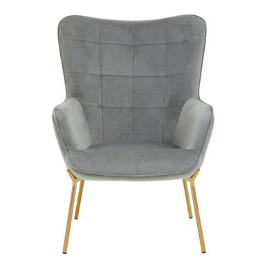 Stockholm Grey Velvet Tufted Chair