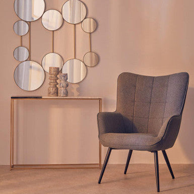 Stockholm Grey Fabric Tufted Chair