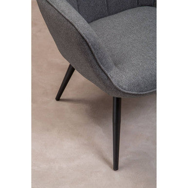 Stockholm Grey Fabric Tufted Chair