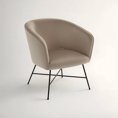 Stockholm Mink Velvet Curved Accent Chair