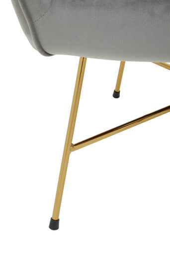 Stockholm Grey Velvet Curved Accent Chair